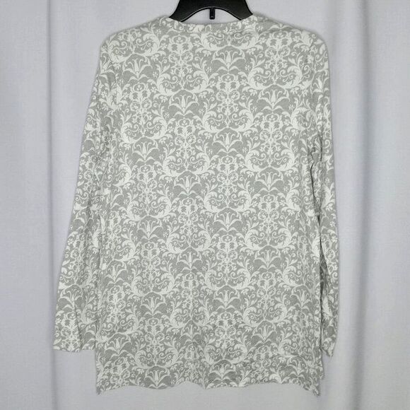 Kim Rogers Jersey Knit Cotton Cardigan Jacket Lghtwght V Neck Paisley NWOT Smll - Picture 2 of 6